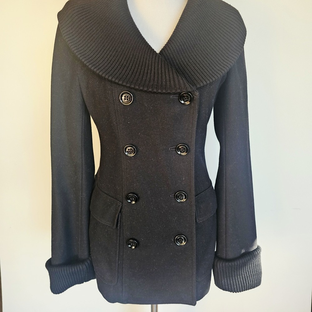 Burberry Brit Shawl Collar Wool Coat Jacket Size 6